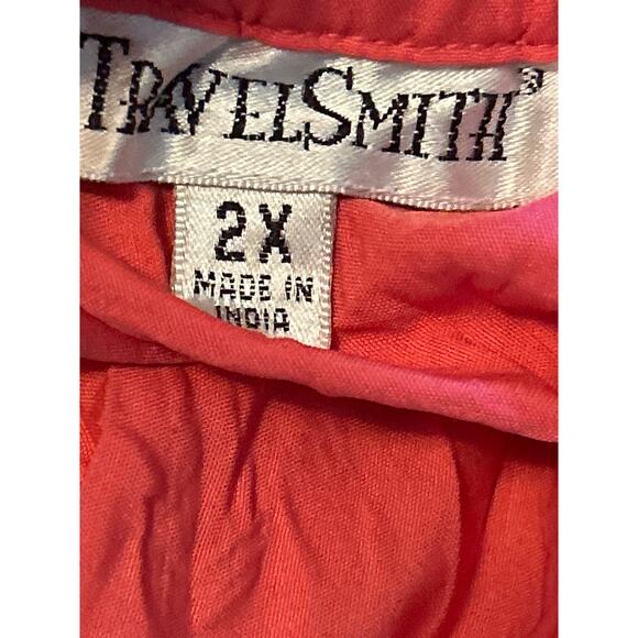 GUC TravelSmith Women's Pink Crinkly Midi Skirt Elastic Waist Size 2X - Picture 3 of 4